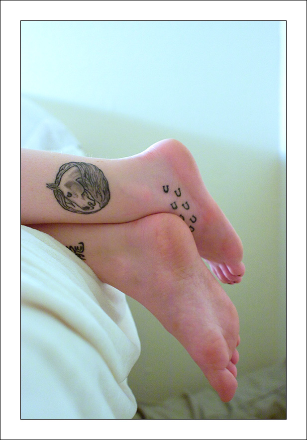 Horseshoe Tattoo On Foot