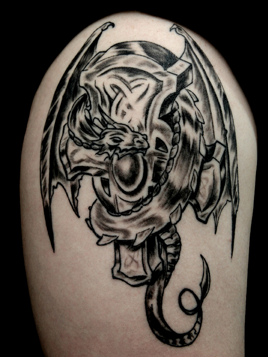 tattoo cross. Tattoo Cross Dragon Art