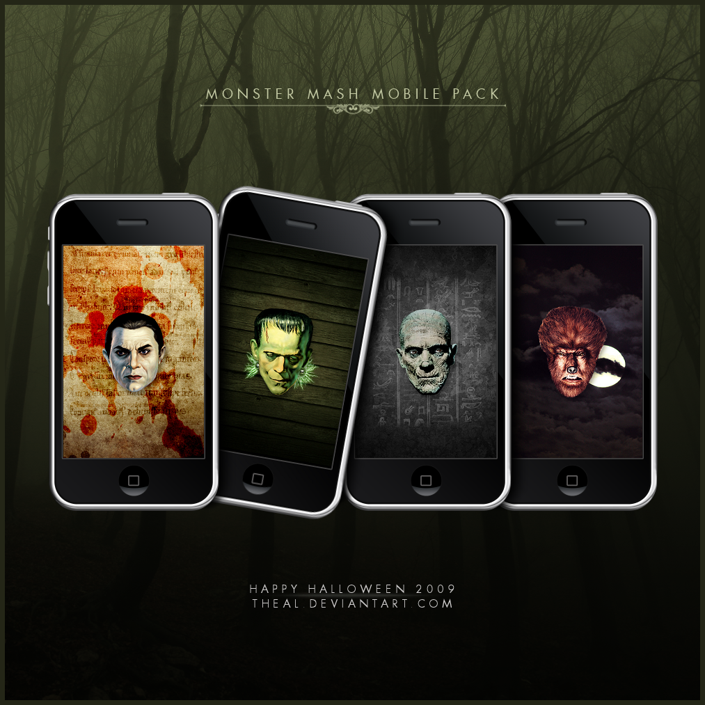 Awesome mobile phones wallpapers for the Halloween. Artist TheAL.